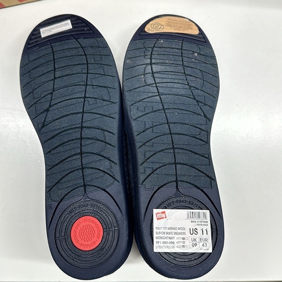 Fit Flop Rally Shoe Merino Wool Sneakers Slip On Comfort Shoes Blue New Women 11 - Picture 7 of 10